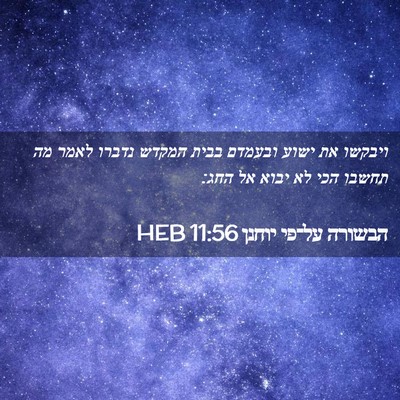 Picture 02 - הבשורה על־פי יוחנן 11:56 HEB - ויבקשו את ישוע ובעמדם בבית - Bible Verse Picture
