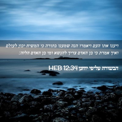Picture 02 - הבשורה על־פי יוחנן 12:34 HEB - ויענו אתו העם ויאמרו הנה - Bible Verse Picture