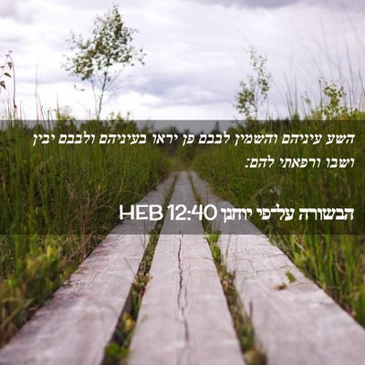 Picture 02 - הבשורה על־פי יוחנן 12:40 HEB - השע עיניהם והשמין לבבם פן - Bible Verse Picture