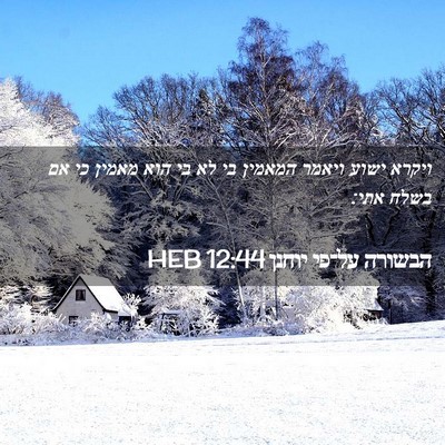 Picture 02 - הבשורה על־פי יוחנן 12:44 HEB - ויקרא ישוע ויאמר המאמין בי - Bible Verse Picture