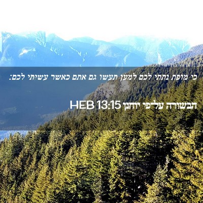 Picture 02 - הבשורה על־פי יוחנן 13:15 HEB - כי מופת נתתי לכם למען תעשו - Bible Verse Picture