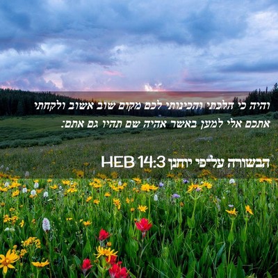 Picture 02 - הבשורה על־פי יוחנן 14:3 HEB - והיה כי הלכתי והכינותי לכם - Bible Verse Picture