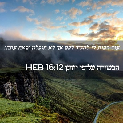 Picture 02 - הבשורה על־פי יוחנן 16:12 HEB - עוד רבות לי להגיד לכם אך לא - Bible Verse Picture