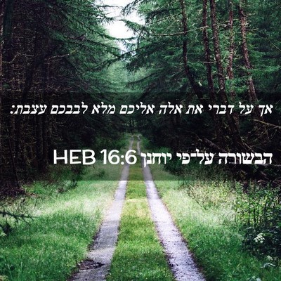 Picture 02 - הבשורה על־פי יוחנן 16:6 HEB - אך על דברי את אלה אליכם מלא - Bible Verse Picture