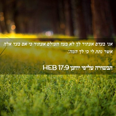 Picture 02 - הבשורה על־פי יוחנן 17:9 HEB - אני בעדם אעתיר לך לא בעד - Bible Verse Picture