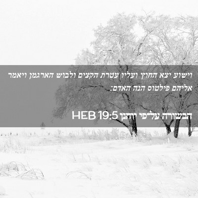 Picture 02 - הבשורה על־פי יוחנן 19:5 HEB - וישוע יצא החוץ ועליו עטרת - Bible Verse Picture