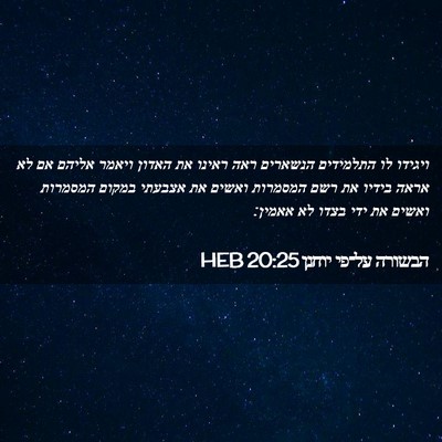Picture 02 - הבשורה על־פי יוחנן 20:25 HEB - ויגידו לו התלמידים הנשארים - Bible Verse Picture
