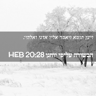 Picture 02 - הבשורה על־פי יוחנן 20:28 HEB - ויען תומא ויאמר אליו אדני - Bible Verse Picture
