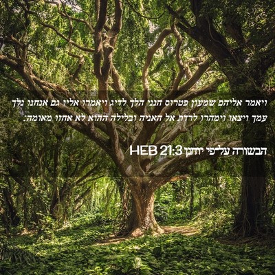 Picture 02 - הבשורה על־פי יוחנן 21:3 HEB - ויאמר אליהם שמעון פטרוס - Bible Verse Picture