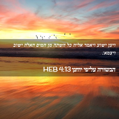 Picture 02 - הבשורה על־פי יוחנן 4:13 HEB - ויען ישוע ויאמר אליה כל - Bible Verse Picture