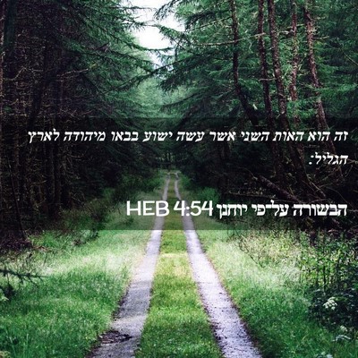 Picture 02 - הבשורה על־פי יוחנן 4:54 HEB - זה הוא האות השני אשר עשה - Bible Verse Picture