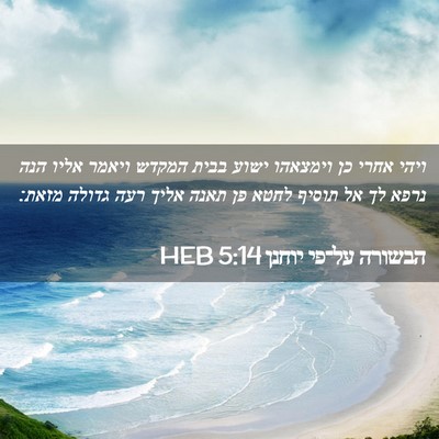Picture 02 - הבשורה על־פי יוחנן 5:14 HEB - ויהי אחרי כן וימצאהו ישוע - Bible Verse Picture