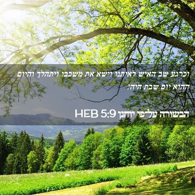 Picture 02 - הבשורה על־פי יוחנן 5:9 HEB - וכרגע שב האיש לאיתנו וישא - Bible Verse Picture