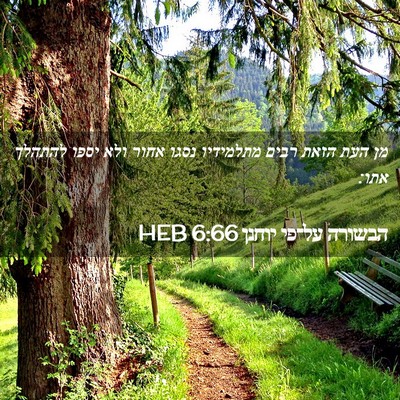 Picture 02 - הבשורה על־פי יוחנן 6:66 HEB - מן העת הזאת רבים מתלמידיו - Bible Verse Picture