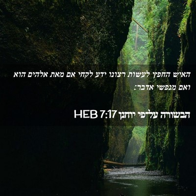 Picture 02 - הבשורה על־פי יוחנן 7:17 HEB - האיש החפץ לעשות רצונו ידע - Bible Verse Picture