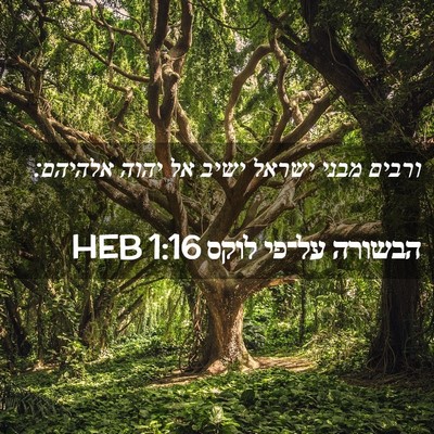 Picture 02 - הבשורה על־פי לוקס 1:16 HEB - ורבים מבני ישראל ישיב אל - Bible Verse Picture