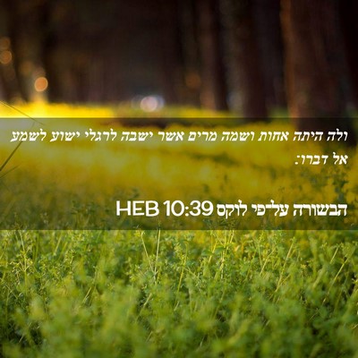 Picture 02 - הבשורה על־פי לוקס 10:39 HEB - ולה היתה אחות ושמה מרים אשר - Bible Verse Picture