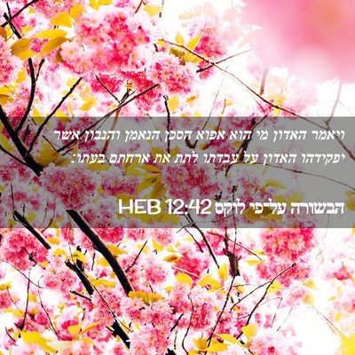 Picture 02 - הבשורה על־פי לוקס 12:42 HEB - ויאמר האדון מי הוא אפוא - Bible Verse Picture