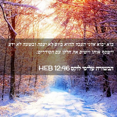 Picture 02 - הבשורה על־פי לוקס 12:46 HEB - בוא יבוא אדני העבד ההוא - Bible Verse Picture
