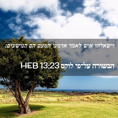 Picture 02 - הבשורה על־פי לוקס 13:23 HEB - וישאלהו איש לאמר אדנינו - Bible Verse Picture