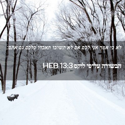 Picture 02 - הבשורה על־פי לוקס 13:3 HEB - לא כי אמר אני לכם אם לא - Bible Verse Picture