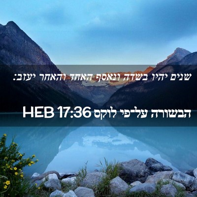 Picture 02 - הבשורה על־פי לוקס 17:36 HEB - שנים יהיו בשדה ונאסף האחד - Bible Verse Picture