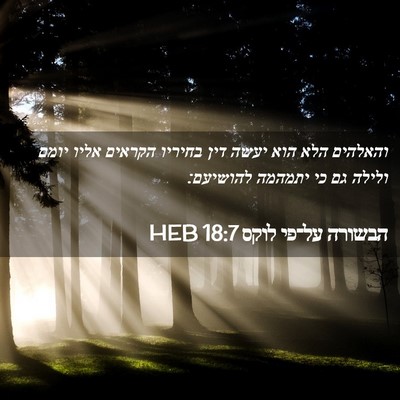 Picture 02 - הבשורה על־פי לוקס 18:7 HEB - והאלהים הלא הוא יעשה דין - Bible Verse Picture