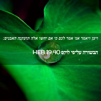 Picture 02 - הבשורה על־פי לוקס 19:40 HEB - ויען ויאמר אני אמר לכם כי - Bible Verse Picture