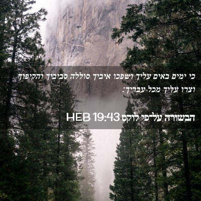Picture 02 - הבשורה על־פי לוקס 19:43 HEB - כי ימים באים עליך ושפכו - Bible Verse Picture