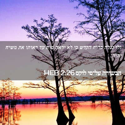 Picture 02 - הבשורה על־פי לוקס 2:26 HEB - ולו נגלה ברוח הקדש כי לא - Bible Verse Picture