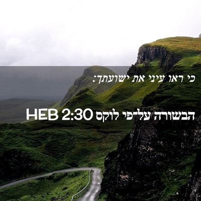 Picture 02 - הבשורה על־פי לוקס 2:30 HEB - כי ראו עיני את - Bible Verse Picture