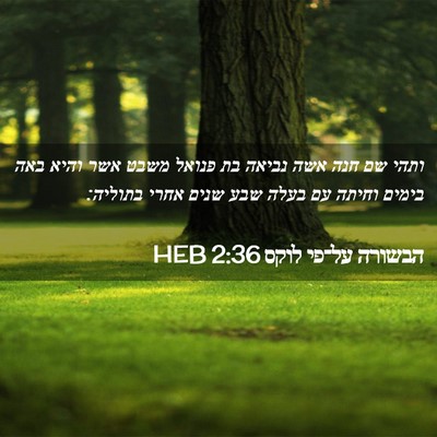 Picture 02 - הבשורה על־פי לוקס 2:36 HEB - ותהי שם חנה אשה נביאה בת - Bible Verse Picture