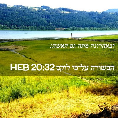Picture 02 - הבשורה על־פי לוקס 20:32 HEB - ובאחרונה מתה גם - Bible Verse Picture
