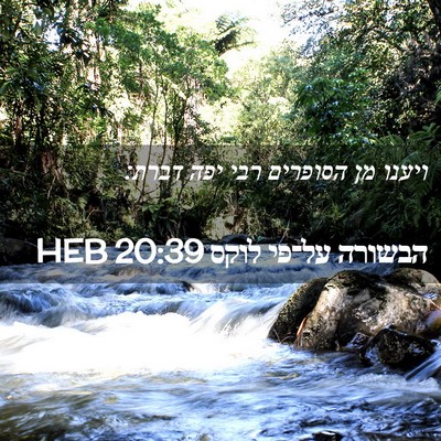 Picture 02 - הבשורה על־פי לוקס 20:39 HEB - ויענו מן הסופרים רבי יפה - Bible Verse Picture