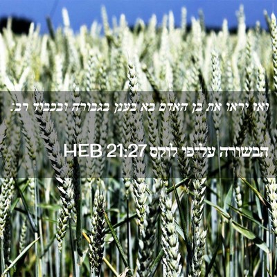 Picture 02 - הבשורה על־פי לוקס 21:27 HEB - ואז יראו את בן האדם בא בענן - Bible Verse Picture
