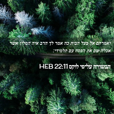 Picture 02 - הבשורה על־פי לוקס 22:11 HEB - ואמרתם אל בעל הבית כה אמר - Bible Verse Picture