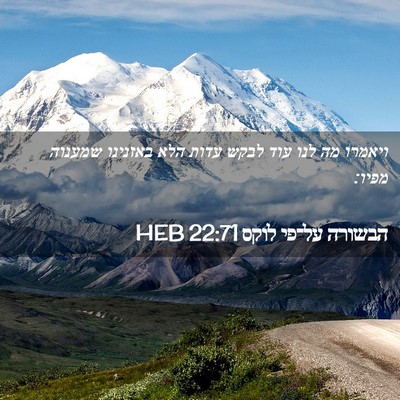 Picture 02 - הבשורה על־פי לוקס 22:71 HEB - ויאמרו מה לנו עוד לבקש עדות - Bible Verse Picture
