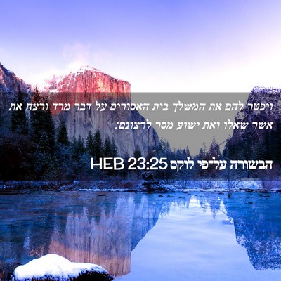 Picture 02 - הבשורה על־פי לוקס 23:25 HEB - ויפטר להם את המשלך בית - Bible Verse Picture