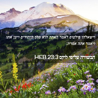 Picture 02 - הבשורה על־פי לוקס 23:3 HEB - וישאלהו פילטוס לאמר האתה - Bible Verse Picture