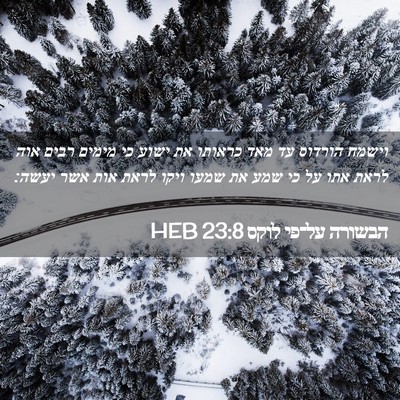 Picture 02 - הבשורה על־פי לוקס 23:8 HEB - וישמח הורדוס עד מאד כראותו - Bible Verse Picture
