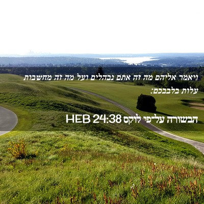 Picture 02 - הבשורה על־פי לוקס 24:38 HEB - ויאמר אליהם מה זה אתם - Bible Verse Picture
