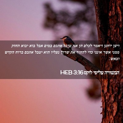 Picture 02 - הבשורה על־פי לוקס 3:16 HEB - ויען יוחנן ויאמר לכלם הן - Bible Verse Picture