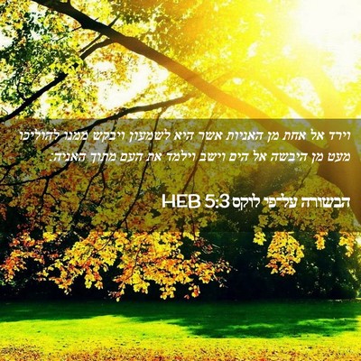 Picture 02 - הבשורה על־פי לוקס 5:3 HEB - וירד אל אחת מן האניות אשר - Bible Verse Picture