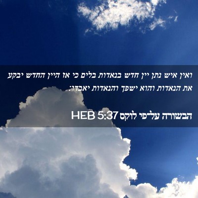Picture 02 - הבשורה על־פי לוקס 5:37 HEB - ואין איש נתן יין חדש בנאדות - Bible Verse Picture