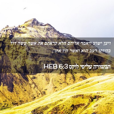 Picture 02 - הבשורה על־פי לוקס 6:3 HEB - ויען ישוע ויאמר אליהם הלא - Bible Verse Picture
