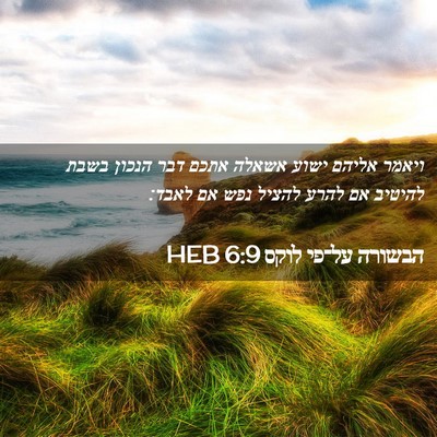 Picture 02 - הבשורה על־פי לוקס 6:9 HEB - ויאמר אליהם ישוע אשאלה - Bible Verse Picture
