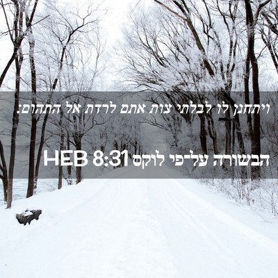 Picture 02 - הבשורה על־פי לוקס 8:31 HEB - ויתחנן לו לבלתי צות אתם - Bible Verse Picture