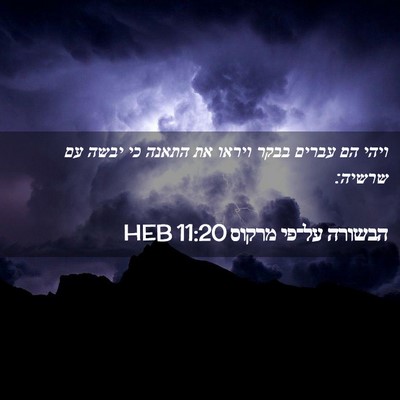 Picture 02 - הבשורה על־פי מרקוס 11:20 HEB - ויהי הם עברים בבקר ויראו את - Bible Verse Picture