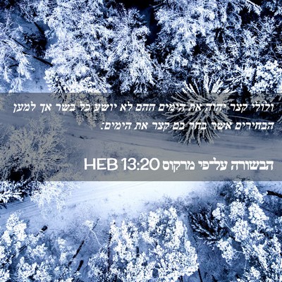 Picture 02 - הבשורה על־פי מרקוס 13:20 HEB - ולולי קצר יהוה את הימים ההם - Bible Verse Picture