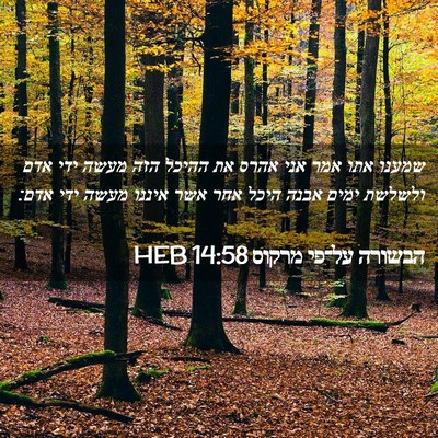 Picture 02 - הבשורה על־פי מרקוס 14:58 HEB - שמענו אתו אמר אני אהרס את - Bible Verse Picture